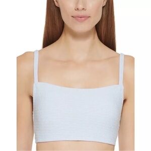 NWT DKNY Light Blue Bikini Bralette Swim Bathing Suit Top Large